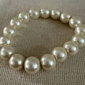 Classic Ivory Faux-Pearl Stretch Bracelet - Women Jewelry